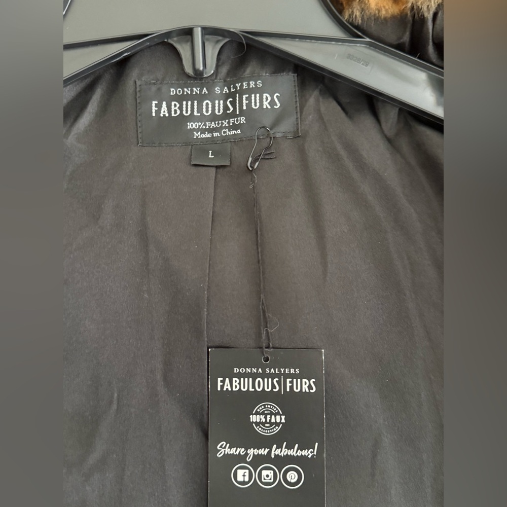 Fabulous Furs Charcoal leopard jacket size Large - Picture 4 of 6